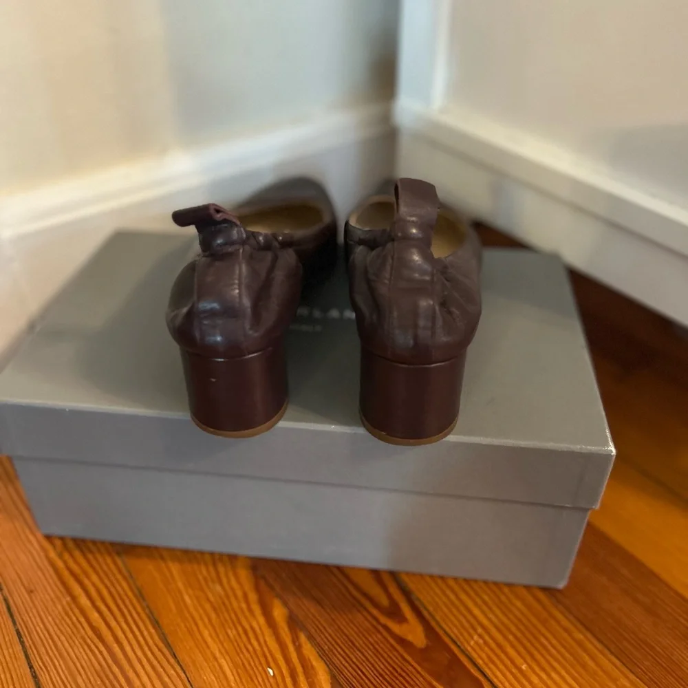 Everlane Dark Wine Leather Women's Flats - Picture 3 of 5